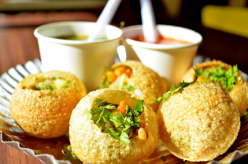Pani puri - crispy hollow puris with spiced water